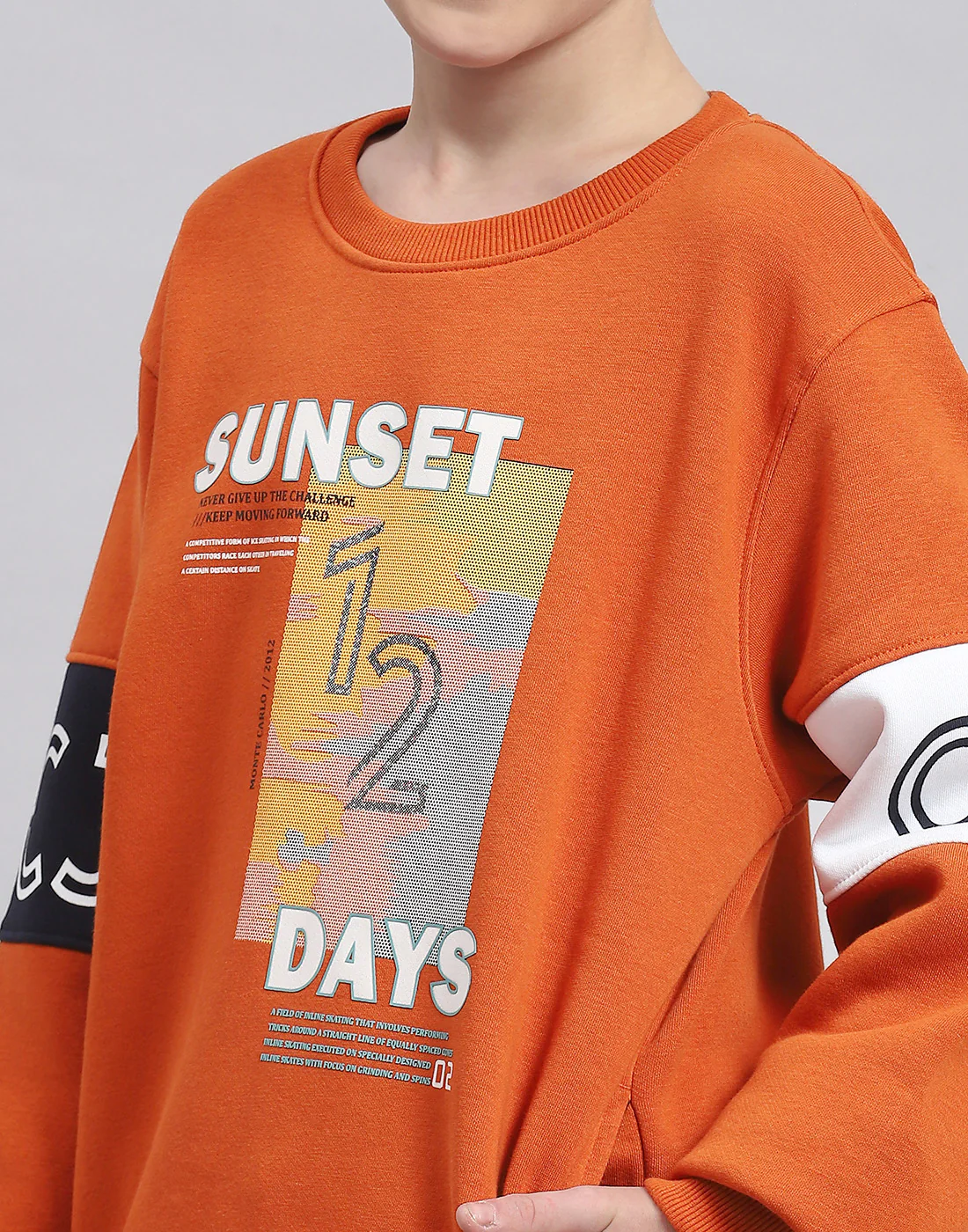 Boys Rust Printed Round Neck Full Sleeve Tracksuit - Image 6