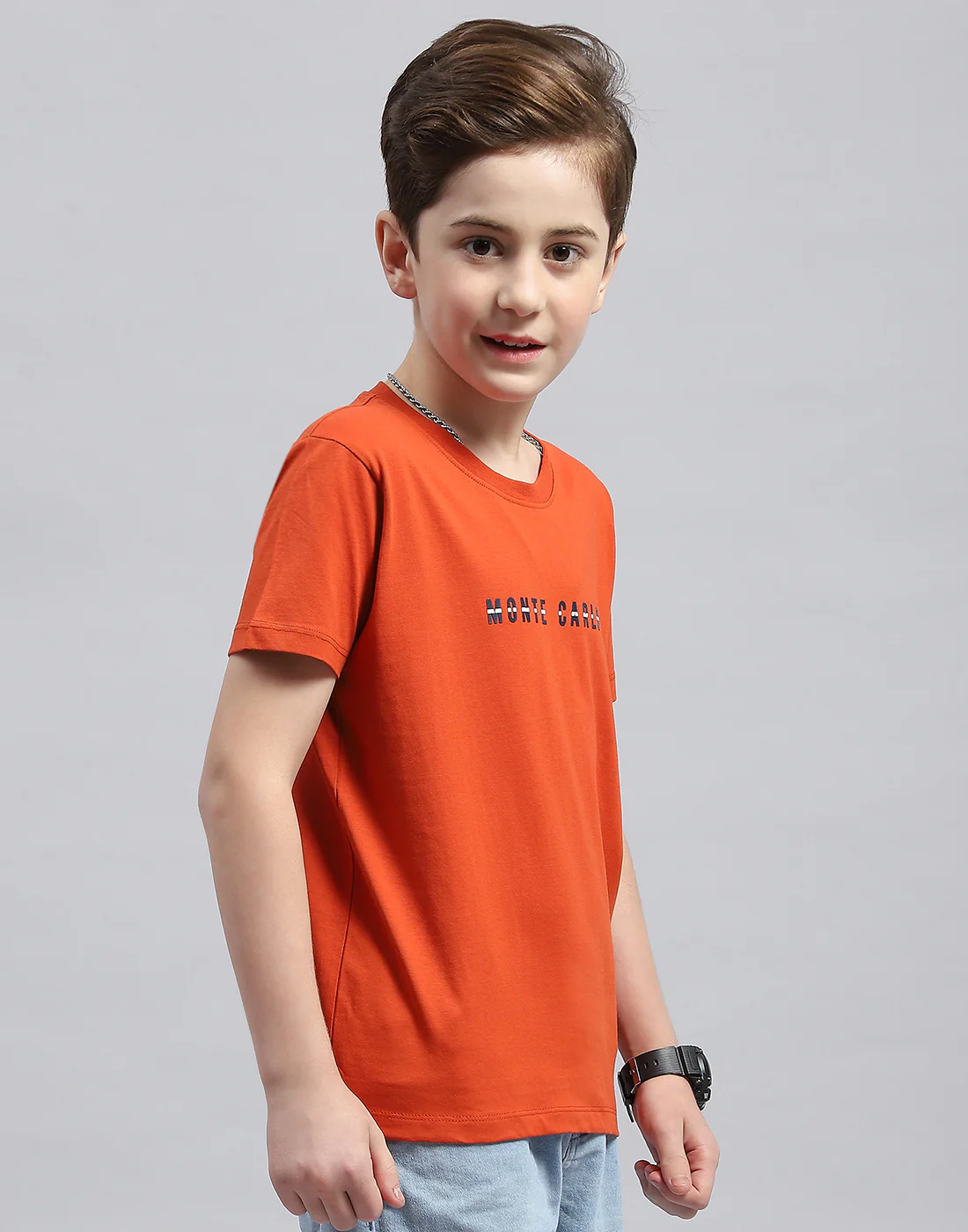 Boys Rust Printed Round Neck Half Sleeve T-Shirt - Image 4