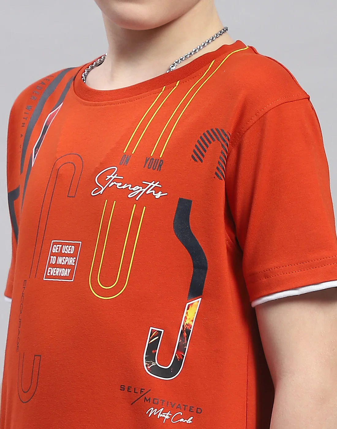 Boys Rust Printed Round Neck Half Sleeve T-Shirt - Image 7