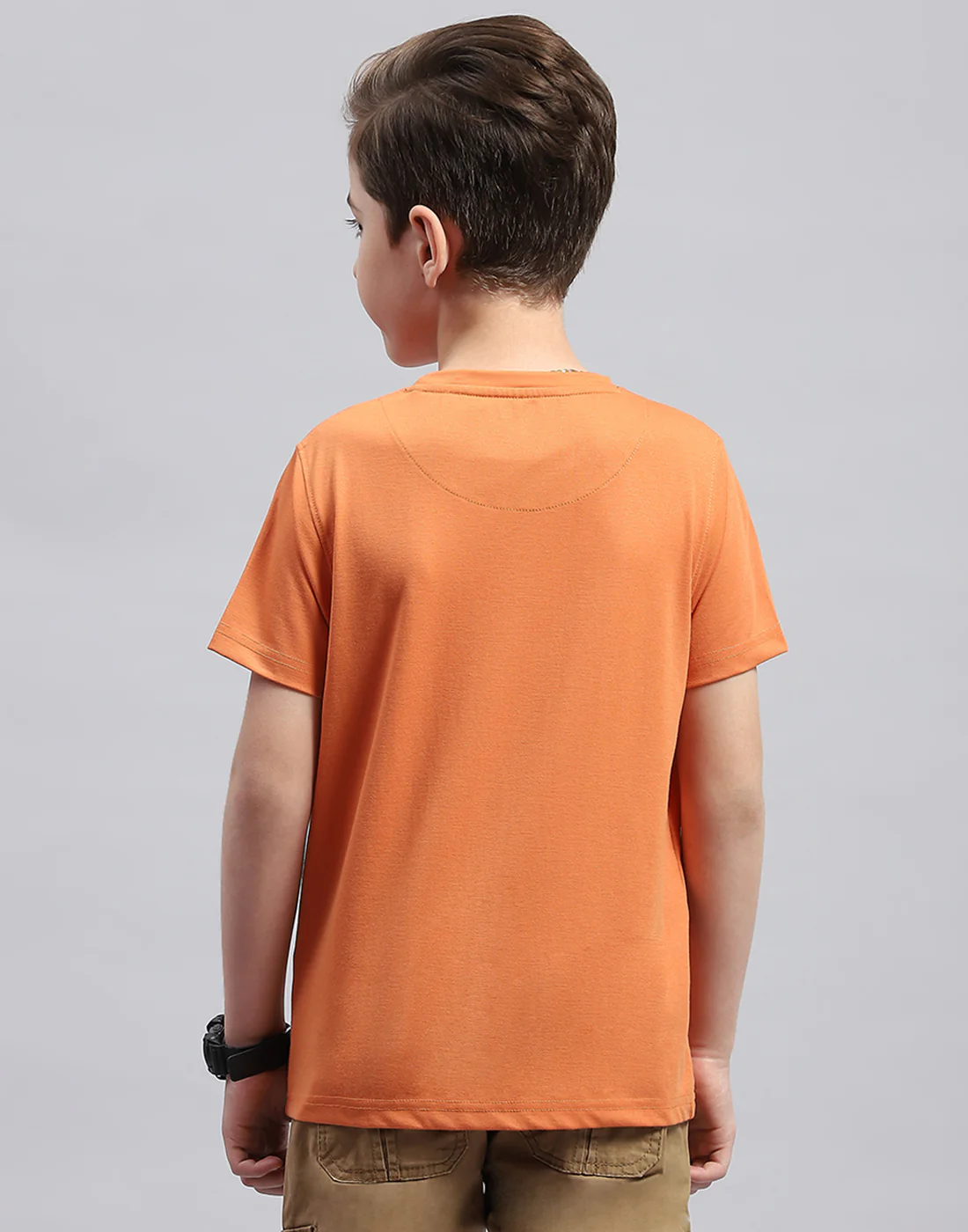 Boys Rust Printed Round Neck Half Sleeve T-Shirt - Image 5