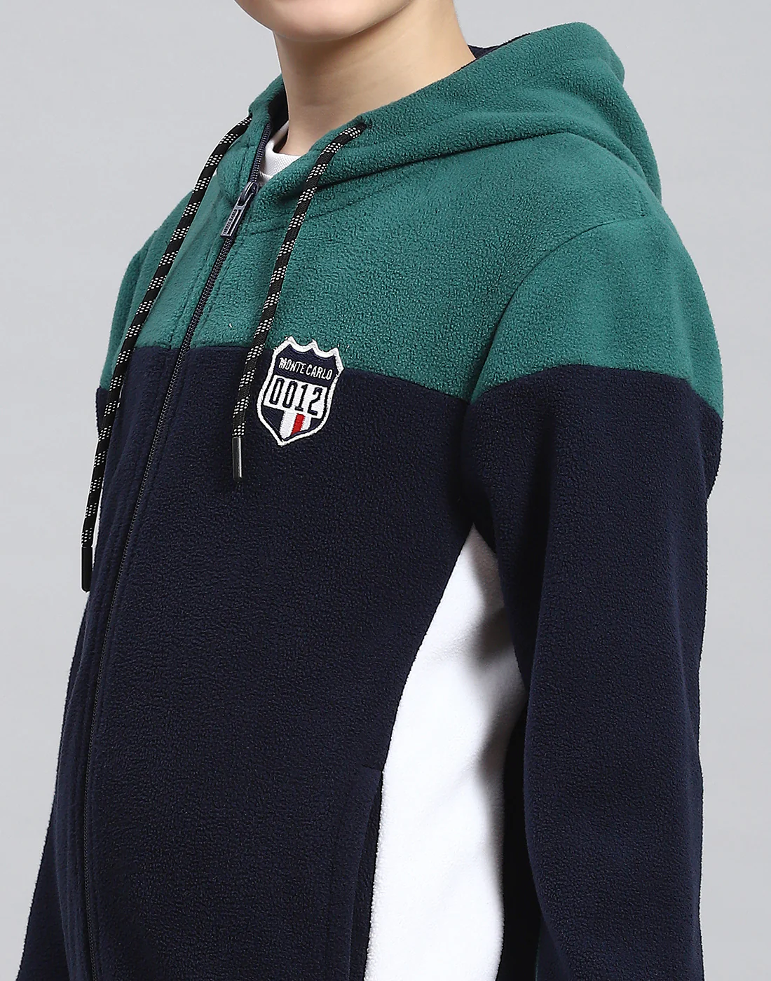 Boys Teal Blue Solid Hooded Full Sleeve Sweatshirt - Image 6