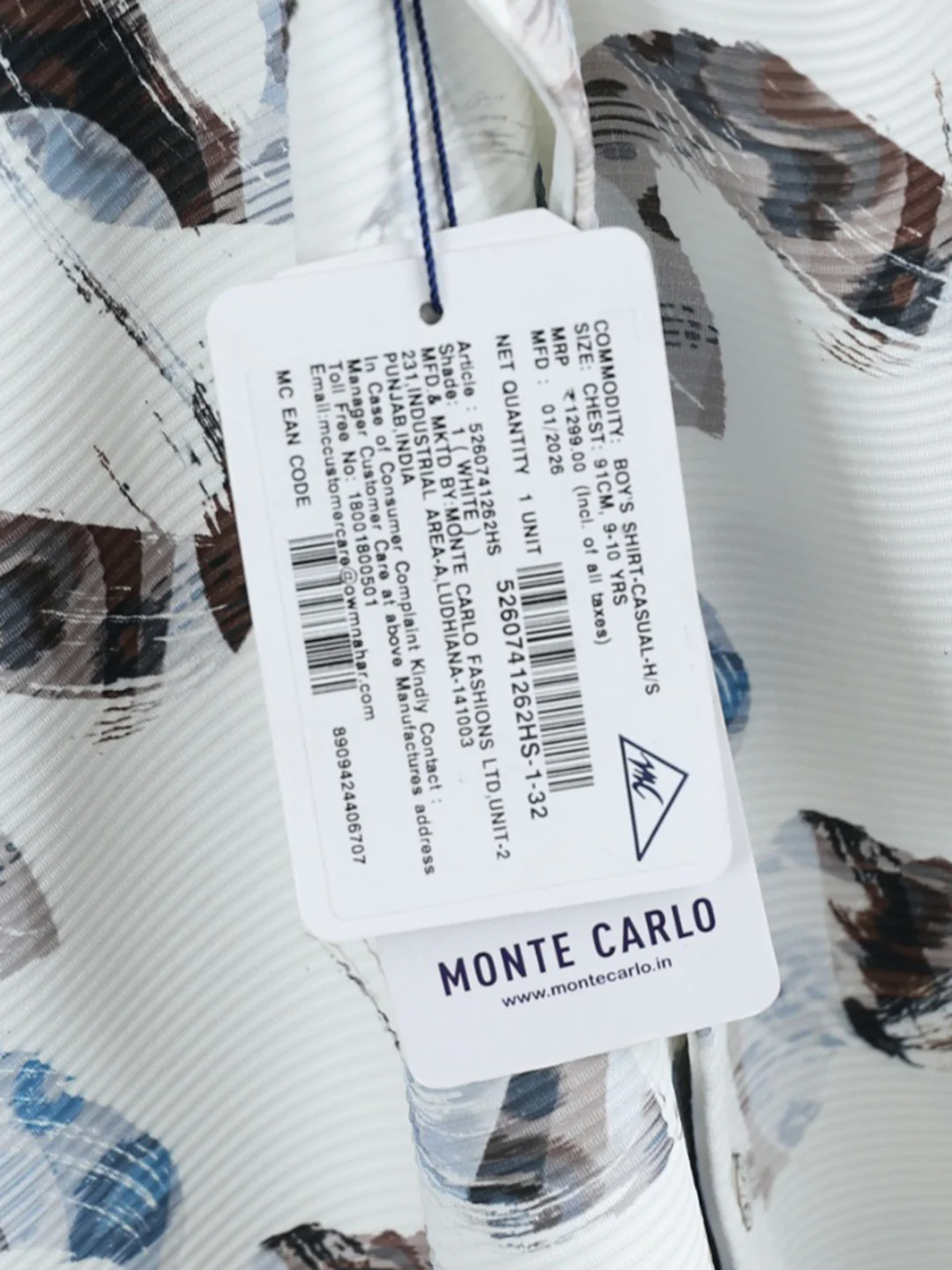 Boys White Printed Collar Half Sleeve Shirt - Image 6
