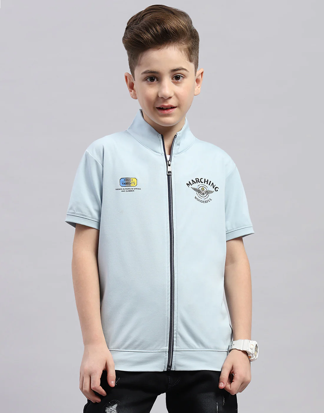 Boys White Printed Round Neck Half Sleeve T-Shirt (Pack of 2) - Image 3