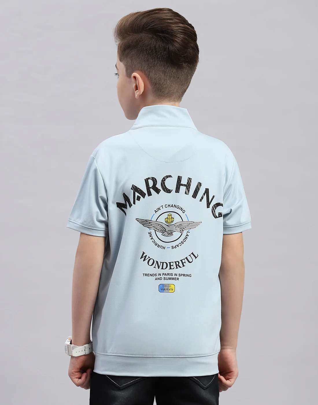 Boys White Printed Round Neck Half Sleeve T-Shirt (Pack of 2) - Image 5