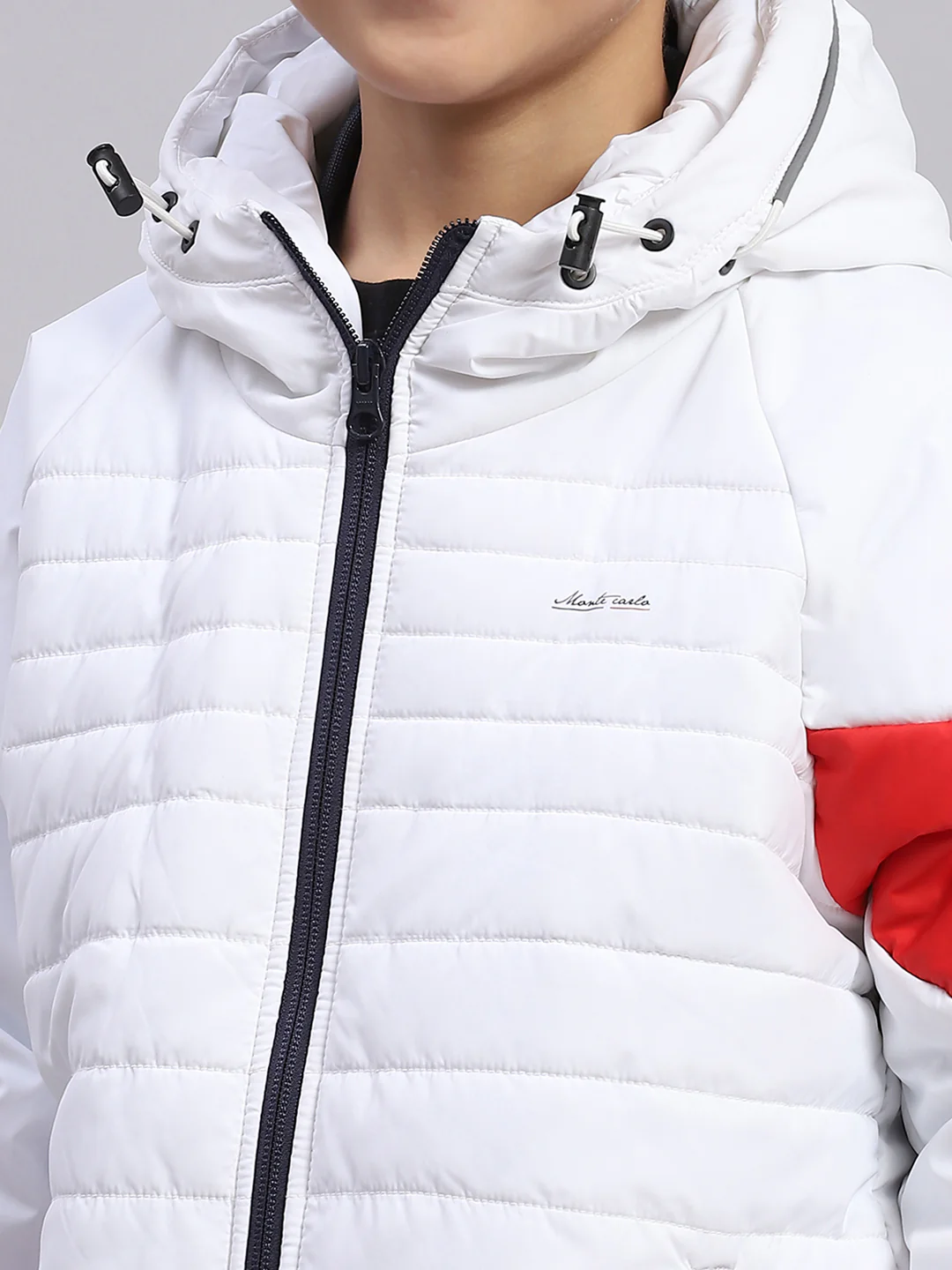 Boys White Solid Hooded Full Sleeve Boys Jacket - Image 7
