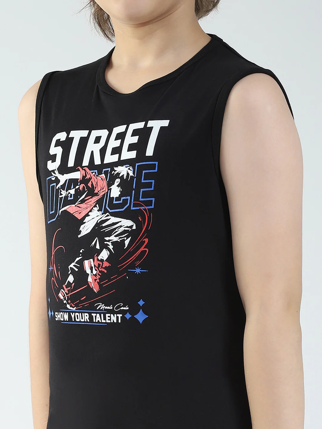 Boys Yellow & Black Printed Round Neck Sleeveless T-Shirt (Pack of 2) - Image 10