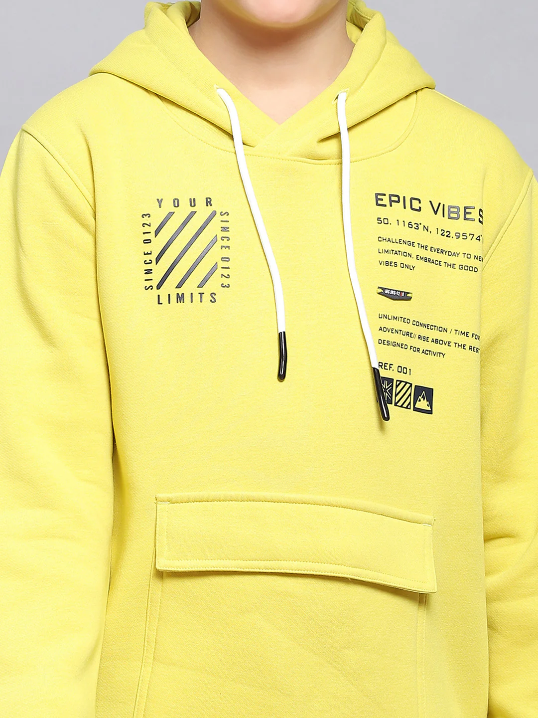Boys Yellow Printed Hooded Full Sleeve Sweatshirt - Image 6