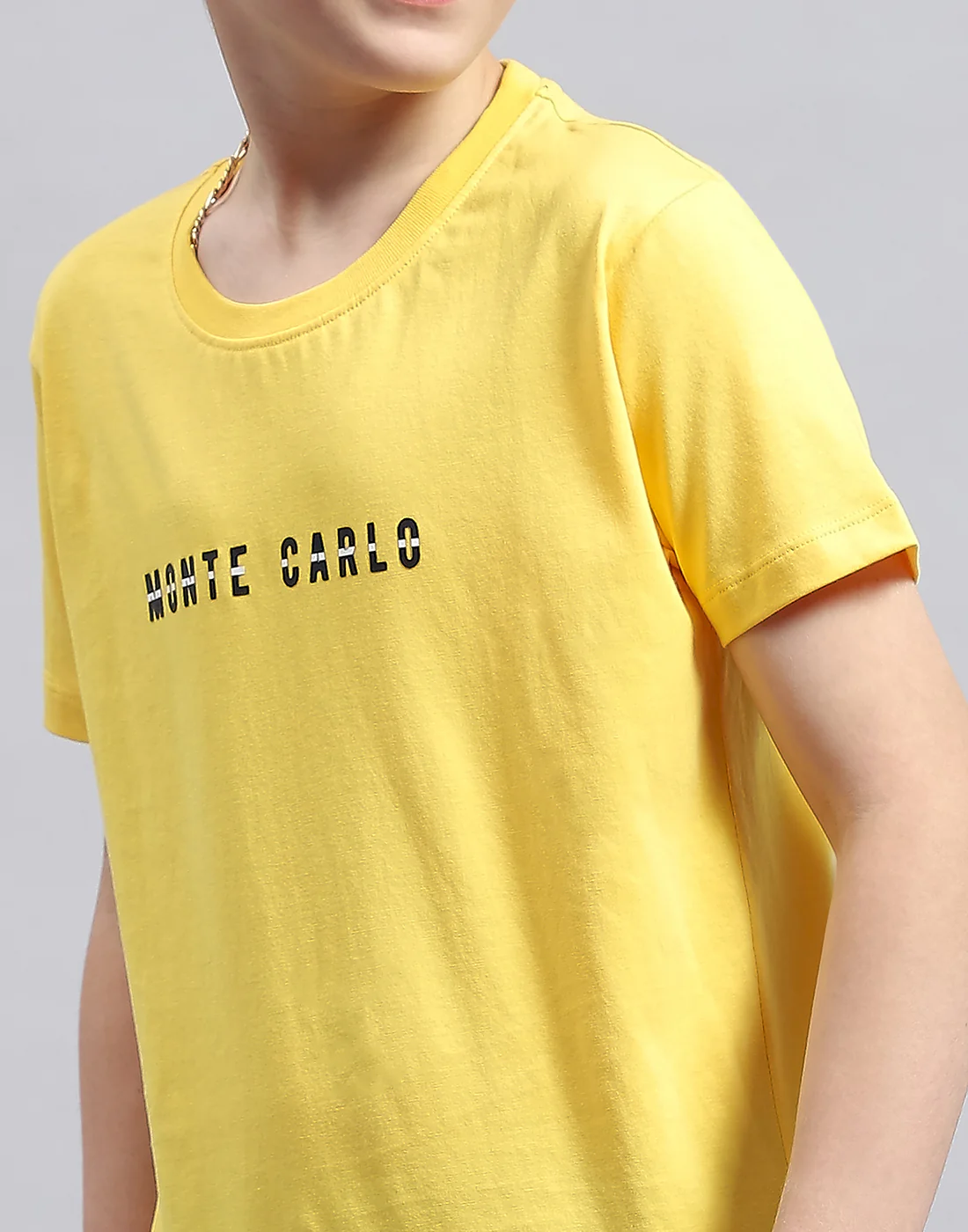 Boys Yellow Printed Round Neck Half Sleeve T-Shirt - Image 6