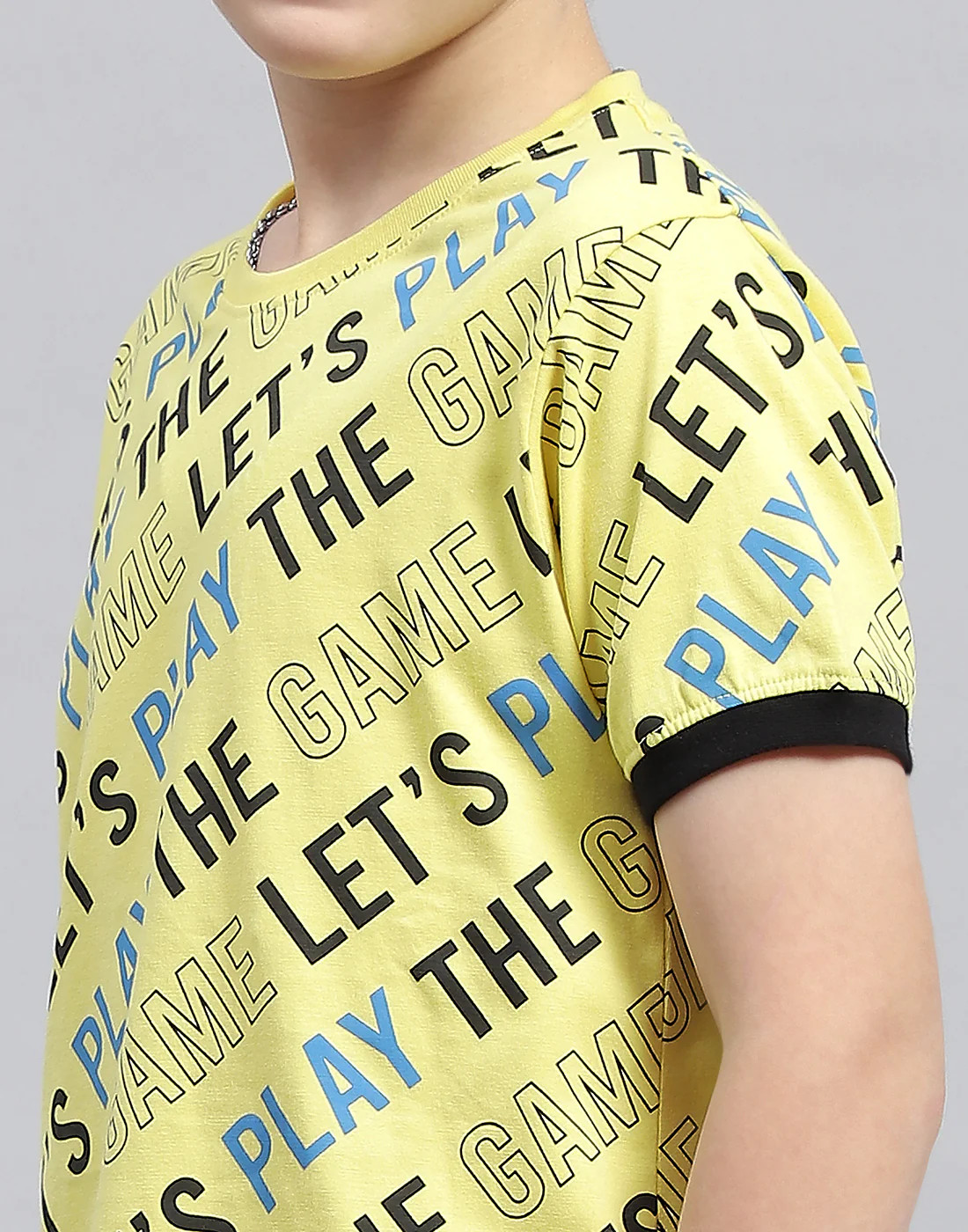 Boys Yellow Printed Round Neck Half Sleeve T-Shirt - Image 6