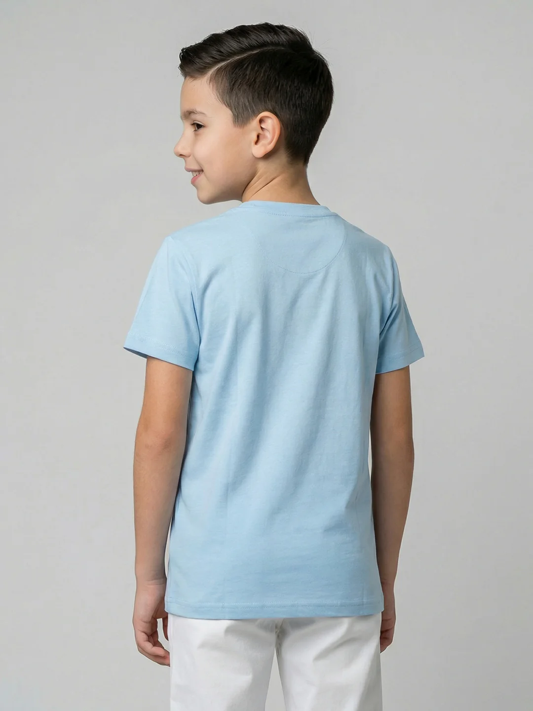 Boys Yellow & Sky Blue Printed Round Neck Half Sleeve T-Shirt (Pack of 2) - Image 3