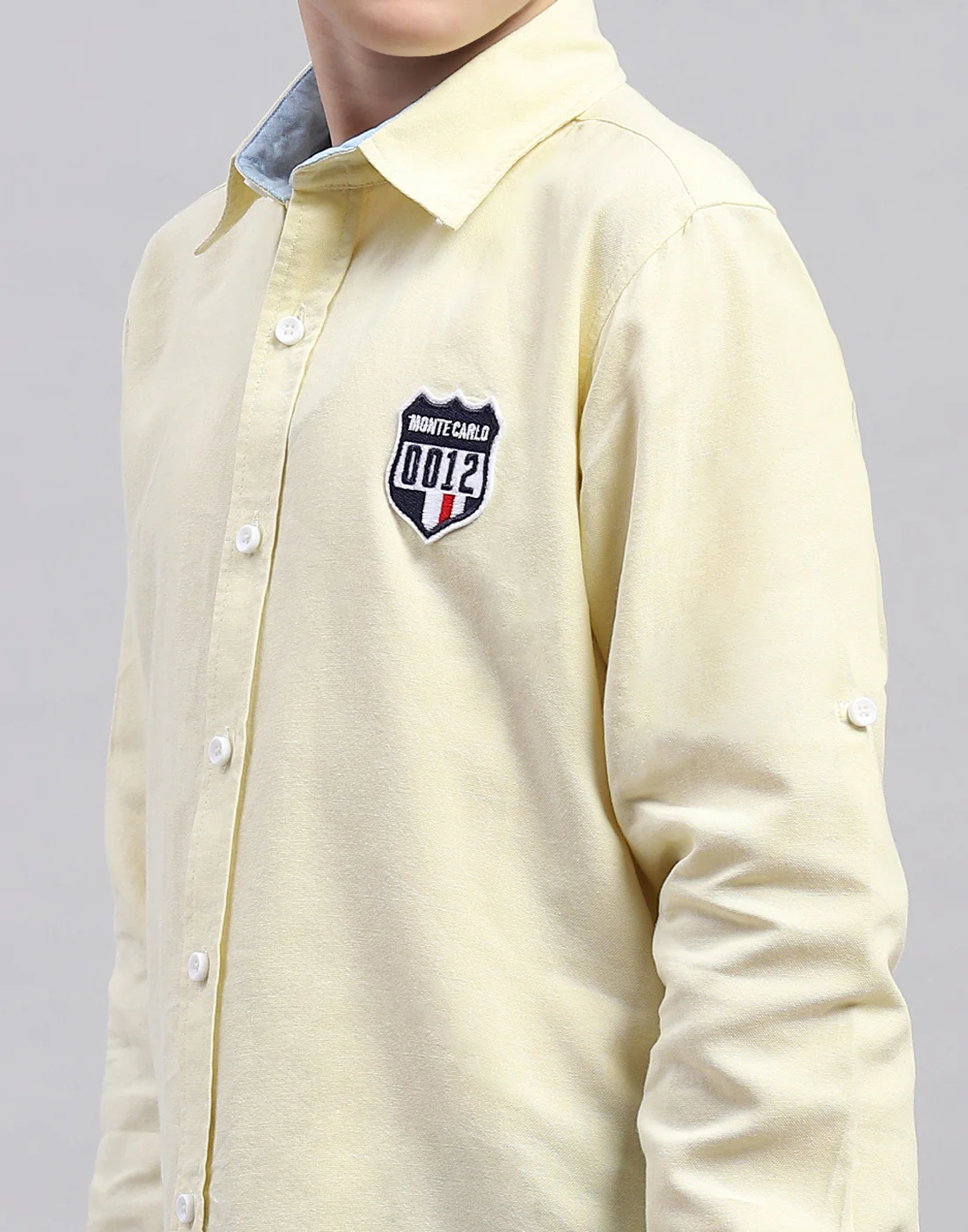 Boys Yellow Solid Collar Full Sleeve Shirt - Image 6