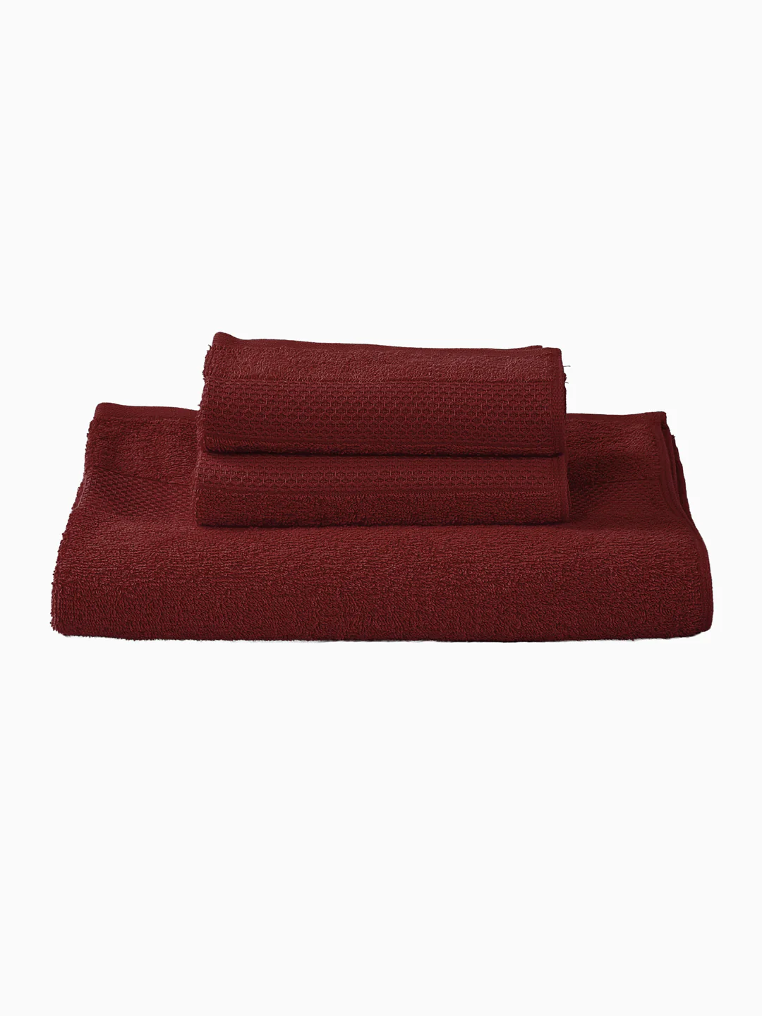Brick Red 100% Cotton Solid 380 GSM Bath Towel Super Charm 3 Pc Set Gifting Box Pack - Image 5