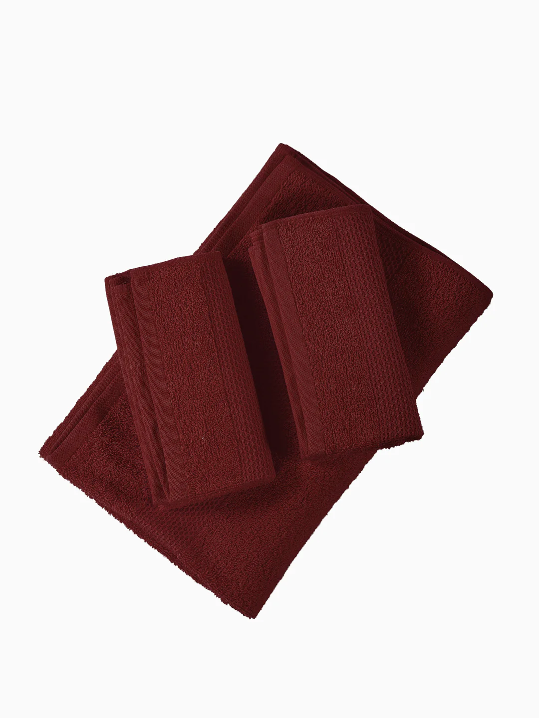 Brick Red 100% Cotton Solid 380 GSM Bath Towel Super Charm 3 Pc Set Gifting Box Pack - Image 6