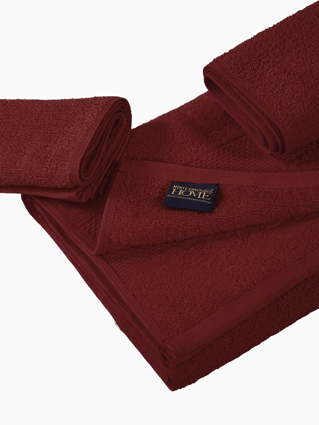 Brick Red 100% Cotton Solid 380 GSM Bath Towel Super Charm 3 Pc Set Gifting Box Pack - Image 7