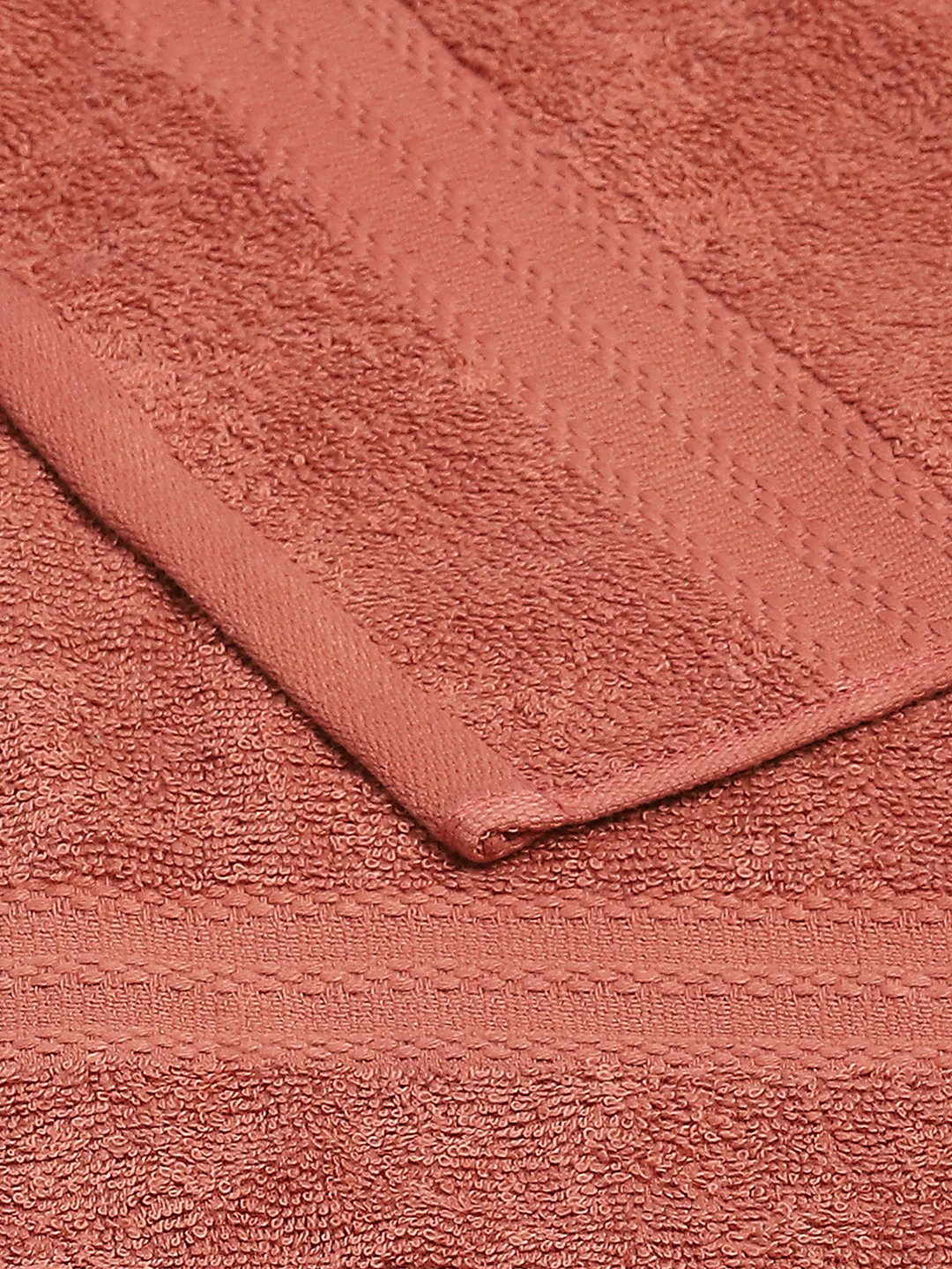 Brown Cotton Solid 380 GSM 2 Bath Towel & 2 Hand Towel - Image 4