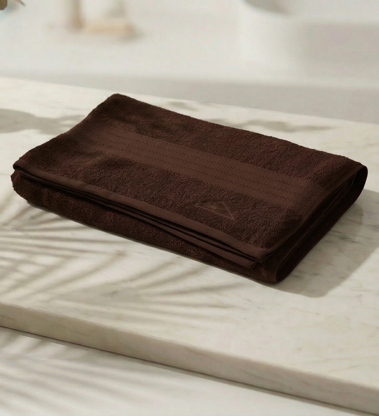 Brown Pure Cotton Solid 380 GSM Bath Towel 1 Piece (Jazz Collection) - Image 2