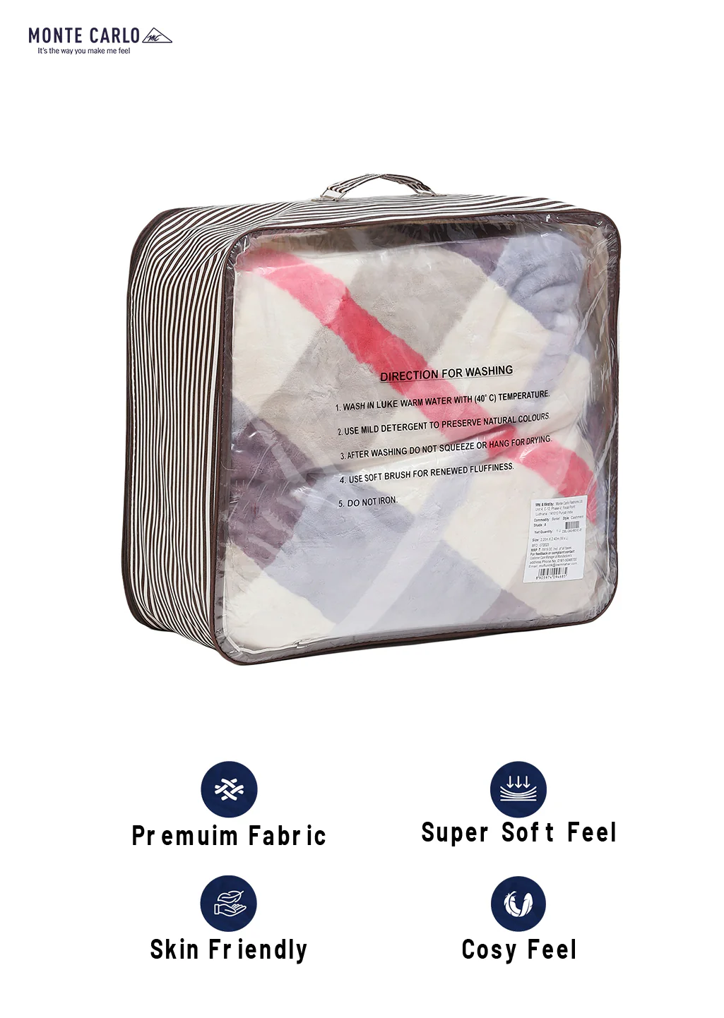 Checkered Double Bed Blanket for Heavy Winter -2 Ply - Image 8
