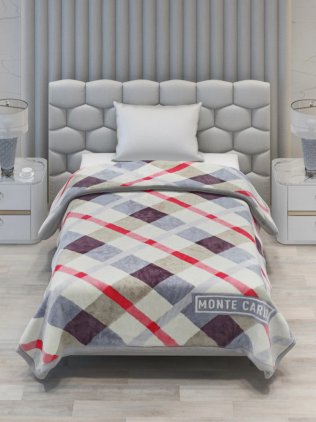 Checkered Single Bed Blanket for Mild Winter -2 Ply - Image 2