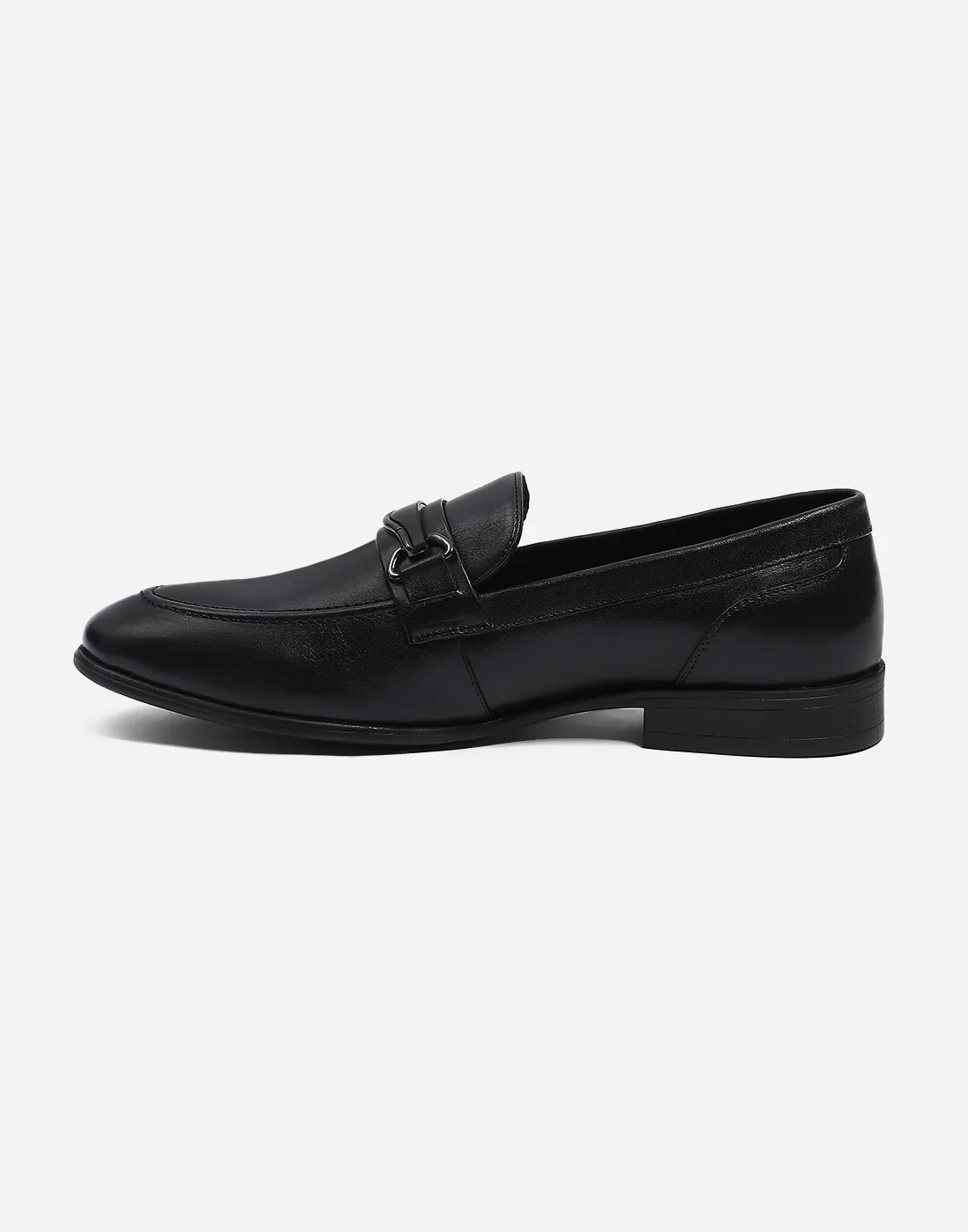 Men Black Slip on Genuine Leather Loafers - Image 4