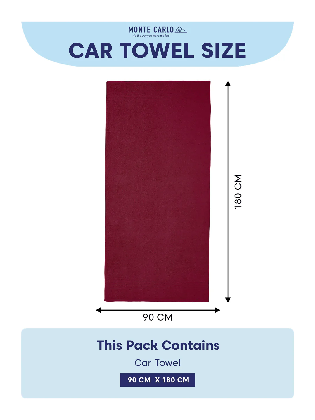 Cranberry Red Pure Cotton Solid 340 GSM Car Towel 1 Piece (Soho Collection) - Image 7