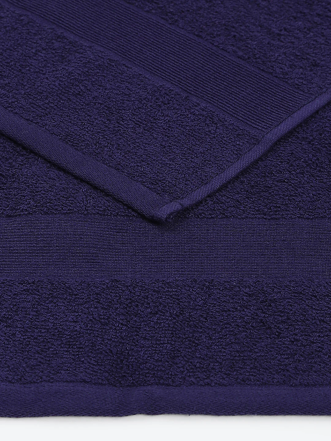 Dark Blue Cotton Solid 380 GSM Bath Towel 2Pc Set (Albella) - Image 4