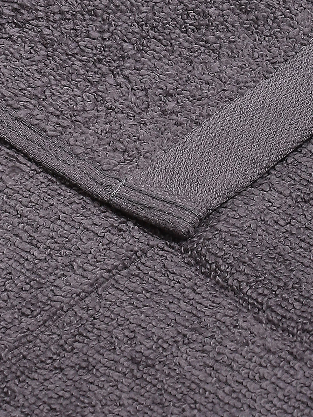 Dark Grey Cotton Solid 600 GSM Face Towel (Pack of 4) - Image 4