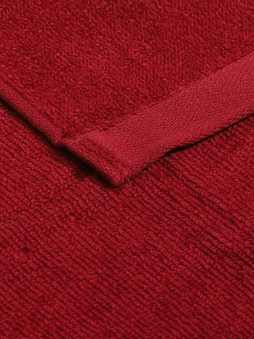 Dark Red Cotton Solid 600 GSM Face Towel (Pack of 4) - Image 4