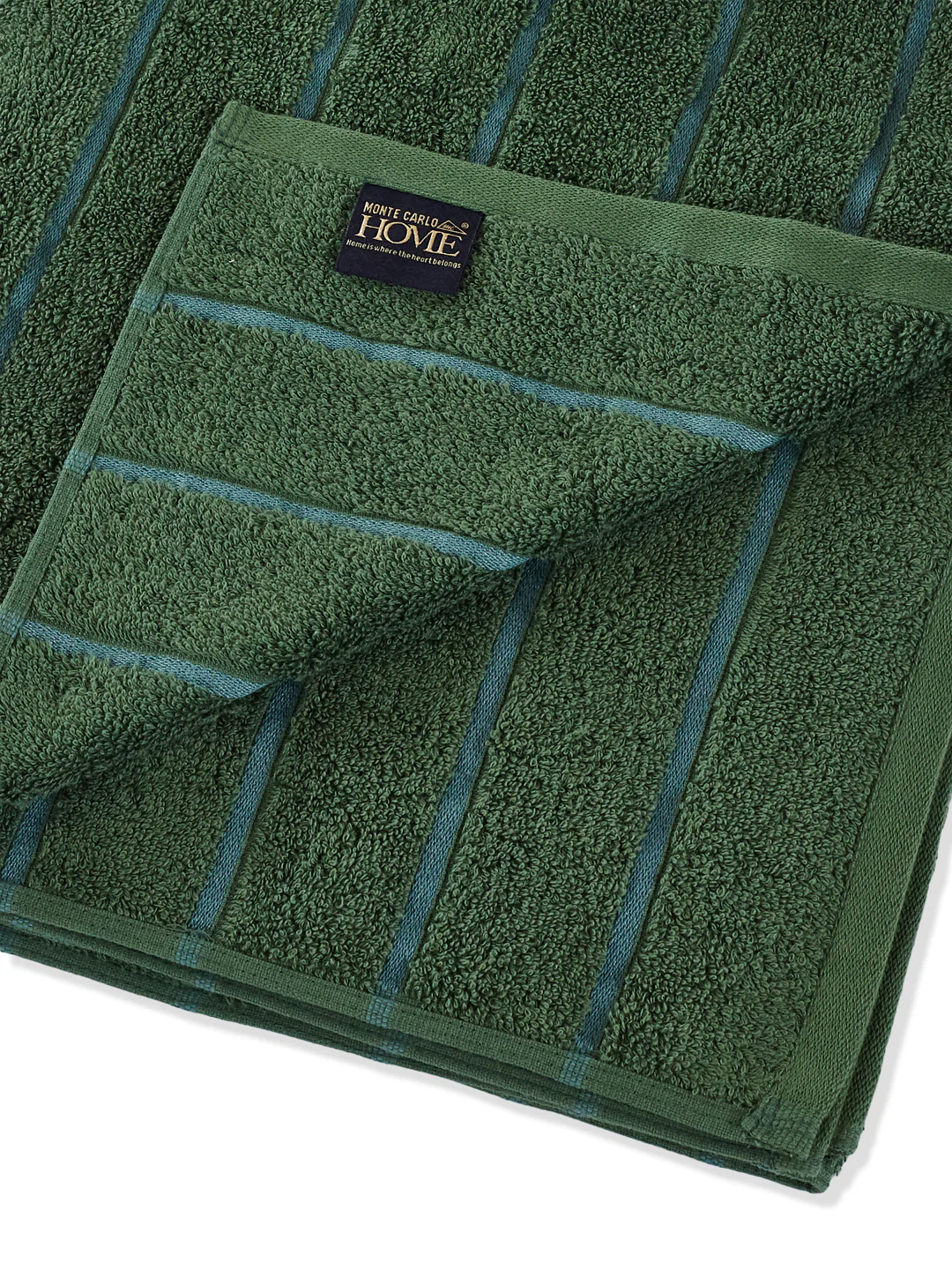 Dusty Blue & Green 100% Cotton Solid 480 GSM Bath Towel King & Queen 2 Pc Set Gifting Box Pack - Image 7