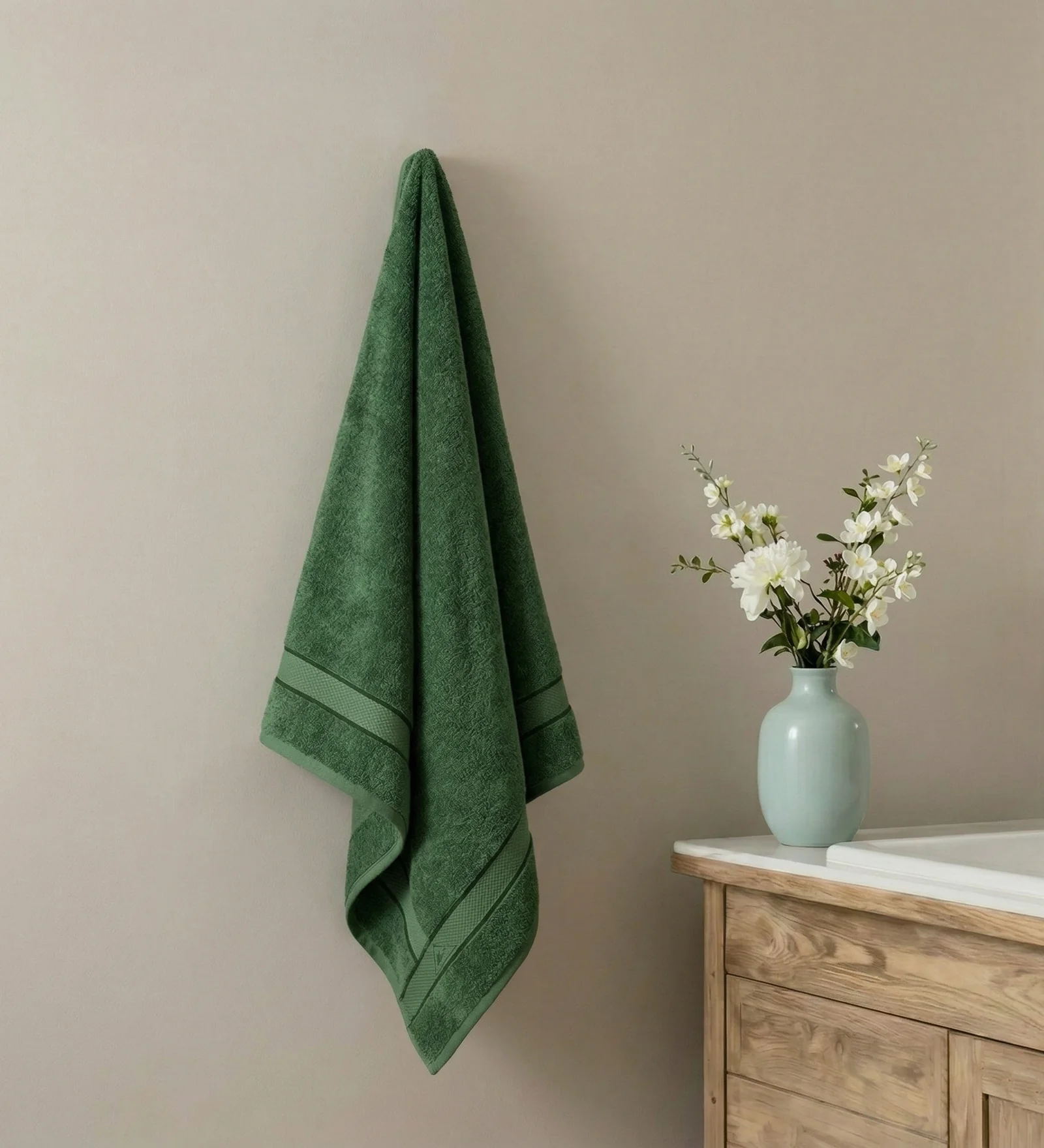 Eden Green Pure Cotton Solid 450 GSM Bath Towel 1 Piece (Oasis Collection)