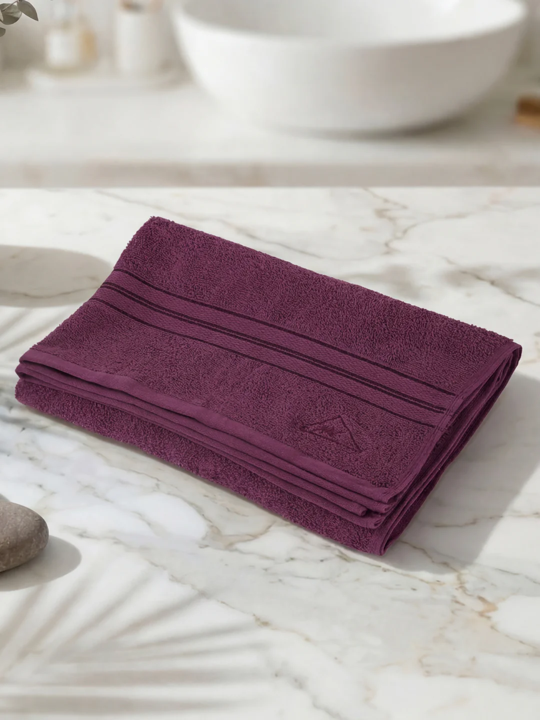 Essential Argyle Purple 100% Cotton Solid 400 GSM Bath Towel Jasper 1 Pc Pvc Pack - Image 2