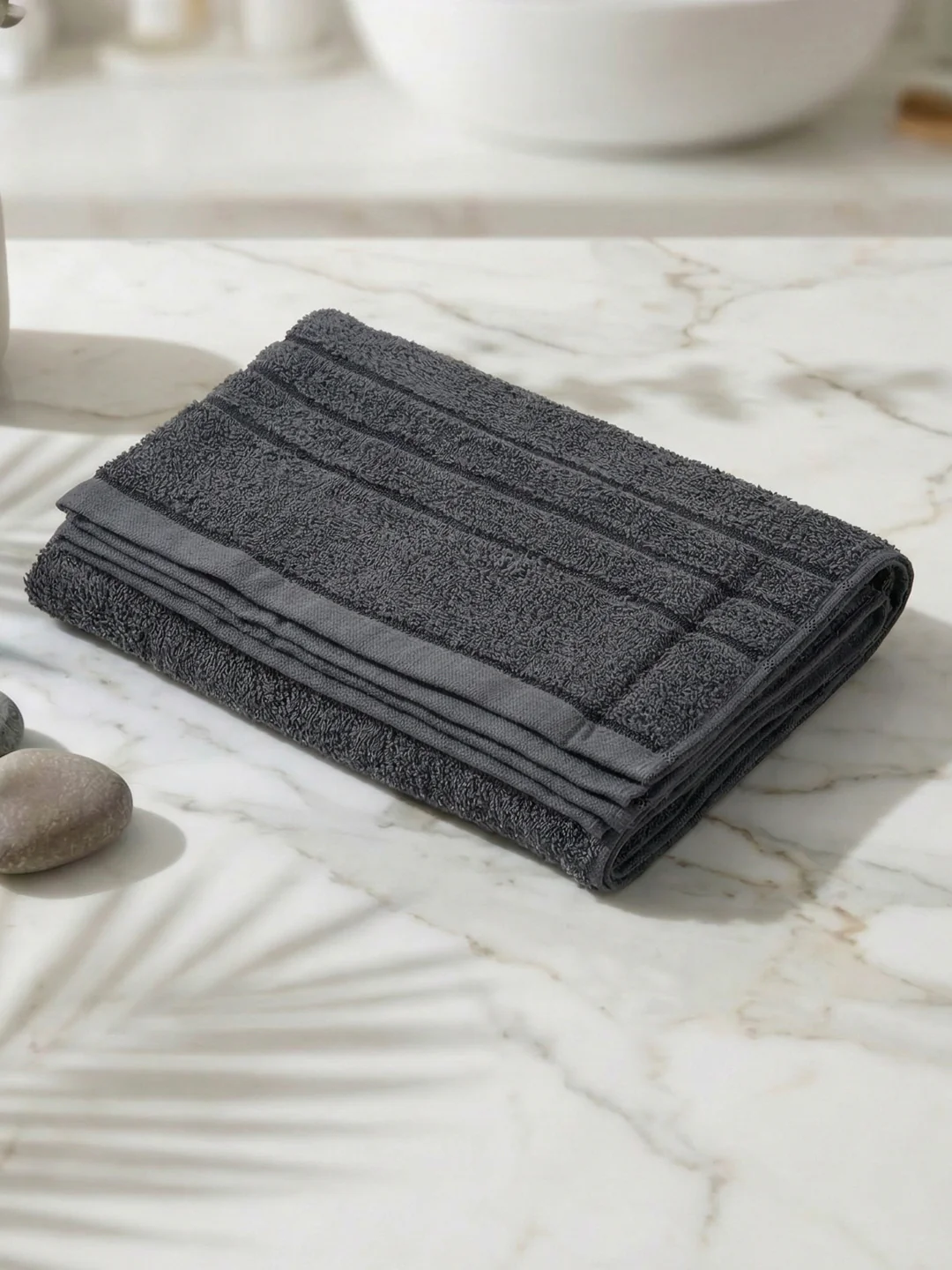 Essential Charcoal 100% Cotton Solid 340 GSM Bath Towel Soho Small 1 Pc Pvc Pack - Image 2