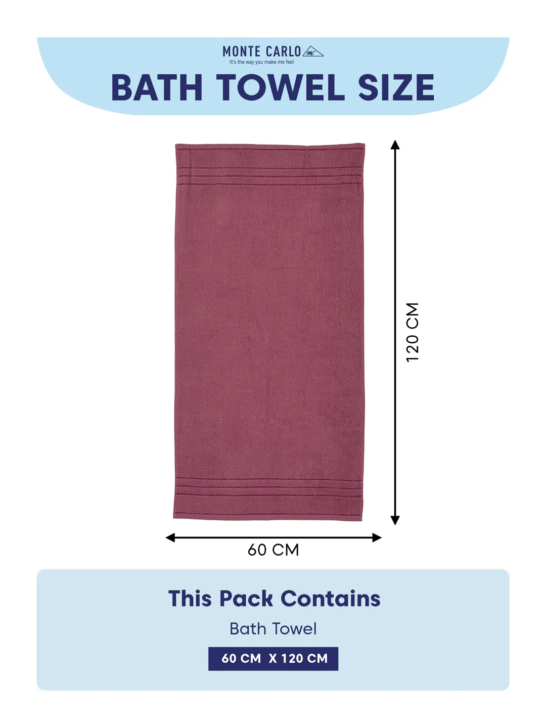 Essential Dusty Rose 100% Cotton Solid 340 GSM Bath Towel Soho Small 1 Pc Pvc Pack - Image 8