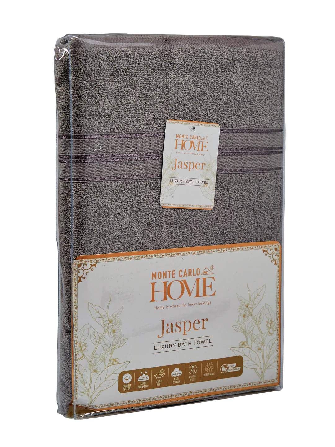 Essential Grey 100% Cotton Solid 400 GSM Bath Towel Jasper 1 Pc Pvc Pack - Image 9