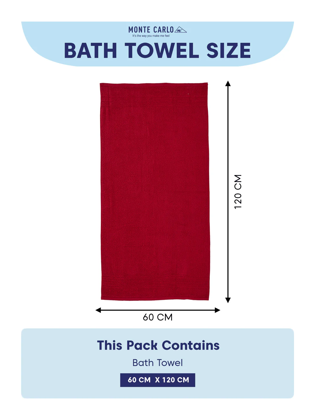 Essential Maroon 100% Cotton Solid 340 GSM Bath Towel Soho Small 1 Pc Pvc Pack - Image 8