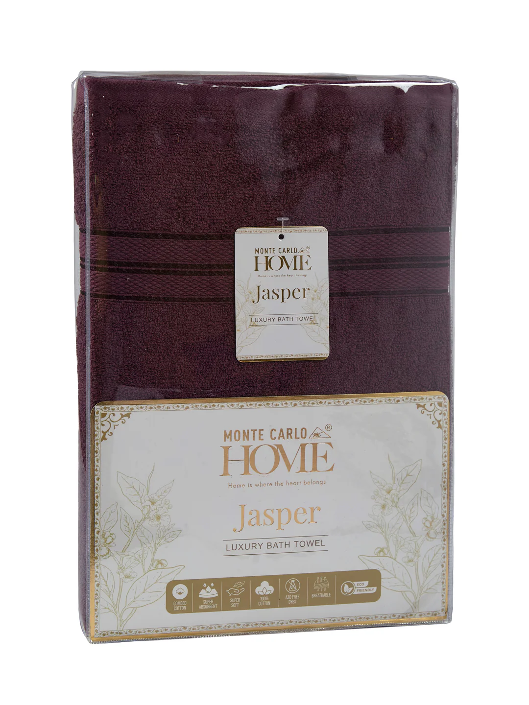 Essential Maroon 100% Cotton Solid 400 GSM Bath Towel Jasper 1 Pc Pvc Pack - Image 9