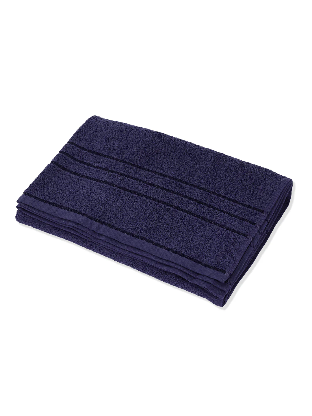 Essential Navy Blue 100% Cotton Solid 340 GSM Bath Towel Soho 1 Pc Pvc Pack - Image 4