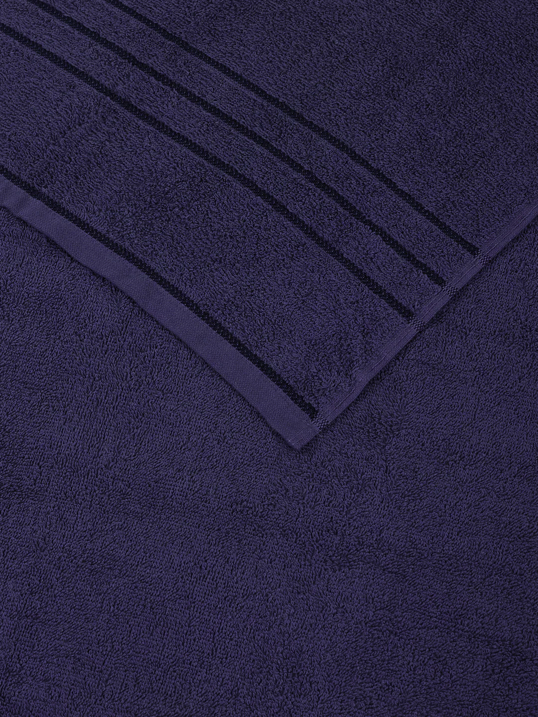 Essential Navy Blue 100% Cotton Solid 340 GSM Bath Towel Soho 1 Pc Pvc Pack - Image 6