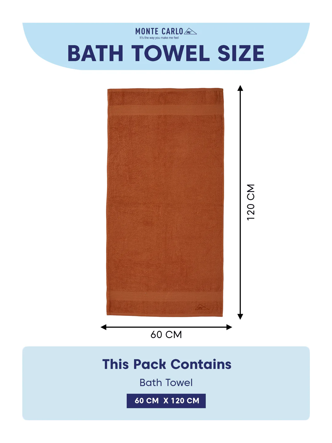 Essential Orange 100% Cotton Solid 380 GSM Bath Towel Jazz Small 1 Pc Pvc Pack - Image 8