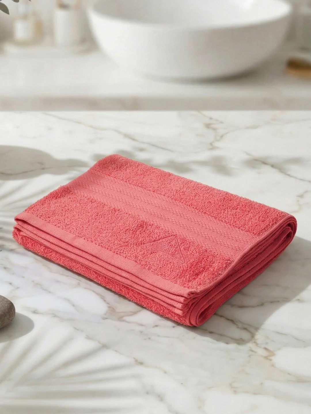 Essential Peach 100% Cotton Solid 380 GSM Bath Towel Jazz Small 1 Pc Pvc Pack - Image 2