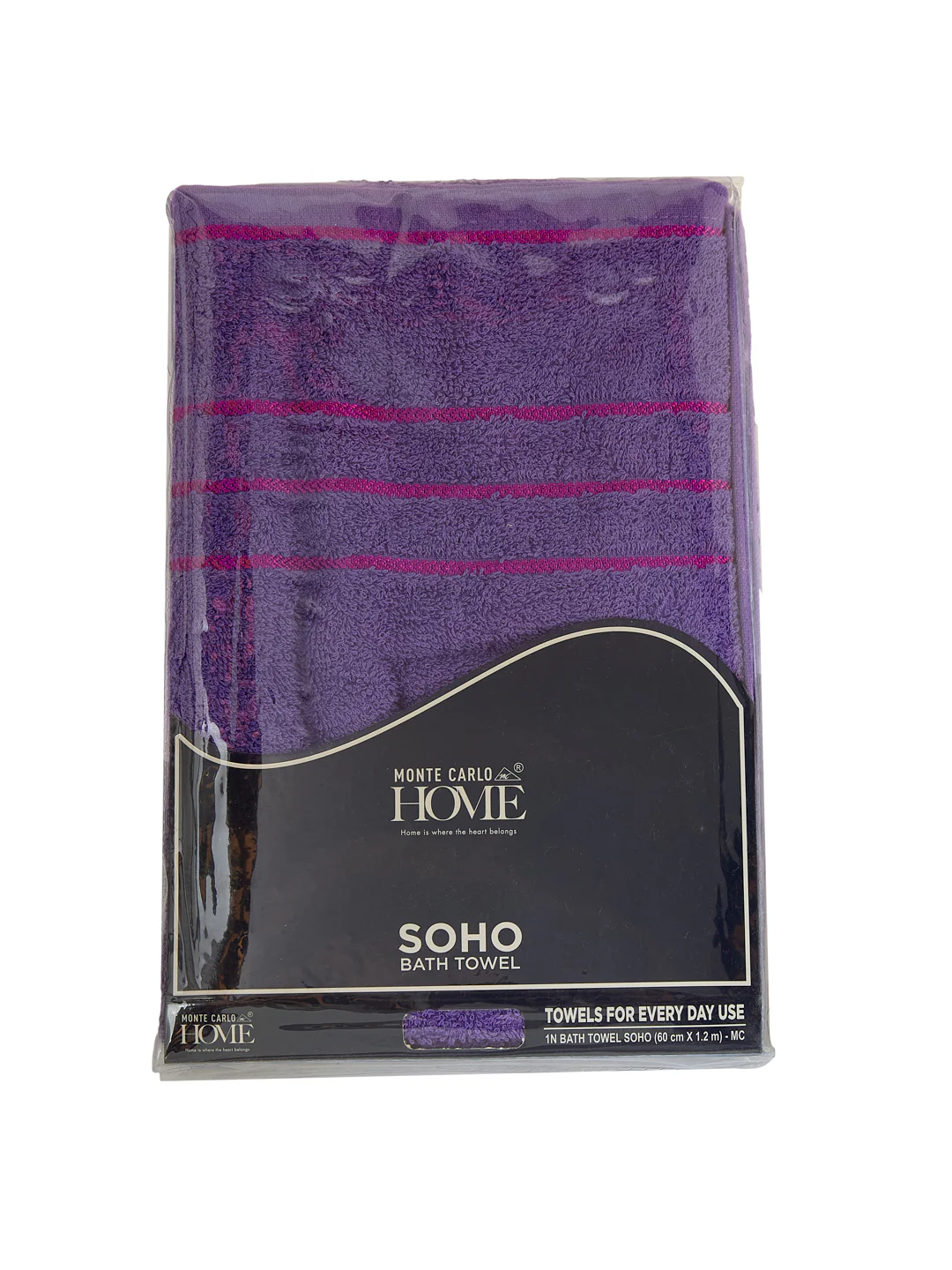 Essential Purple 100% Cotton Solid 340 GSM Bath Towel Soho Small 1 Pc Pvc Pack - Image 9