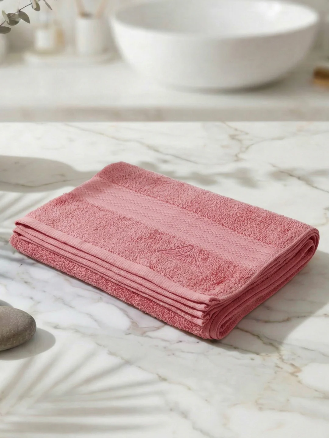 Essential Quartz Pink 100% Cotton Solid 380 GSM Bath Towel Jazz Small 1 Pc Pvc Pack - Image 2