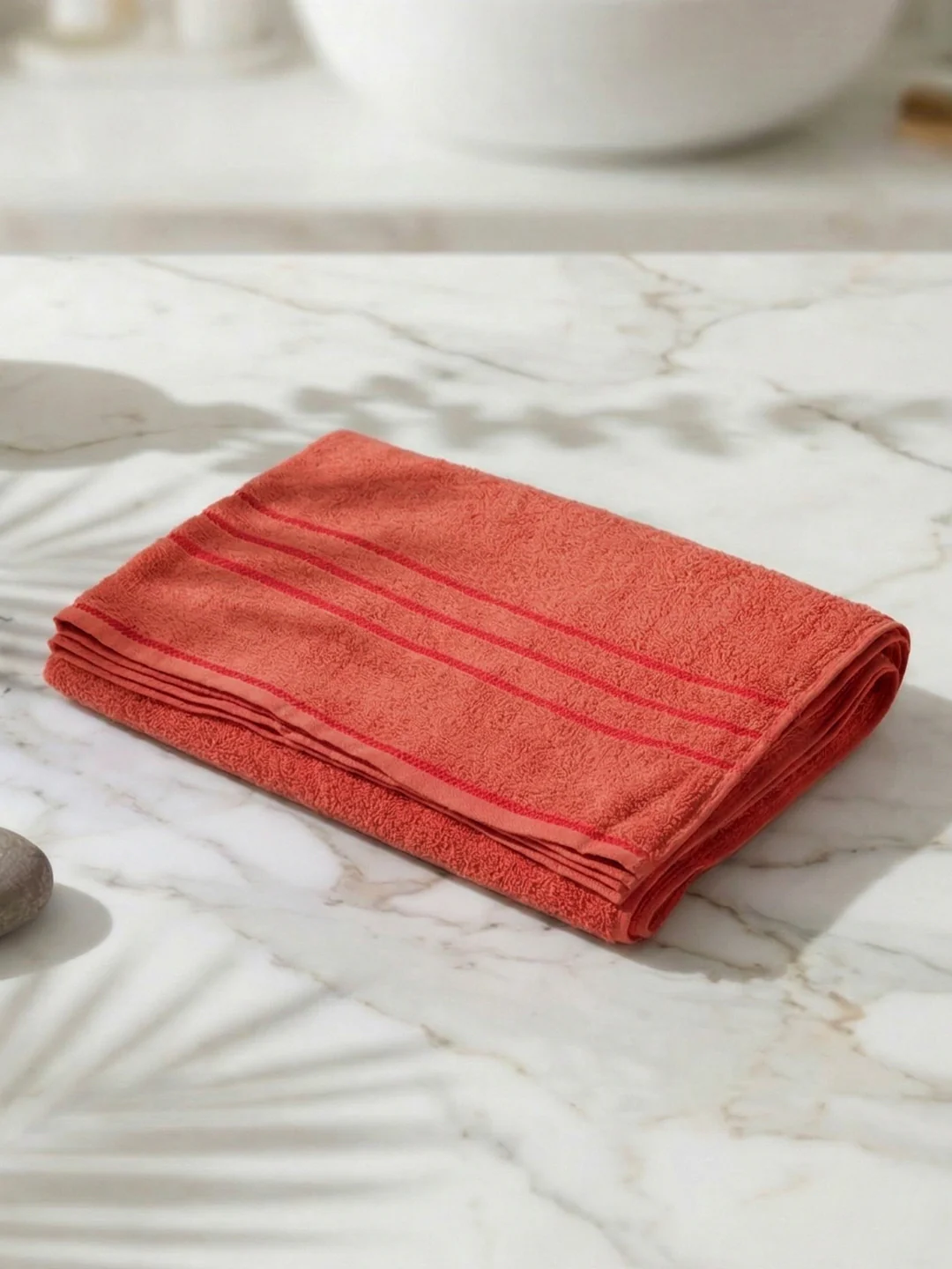Essential Red 100% Cotton Solid 340 GSM Bath Towel Soho 1 Pc Pvc Pack - Image 2
