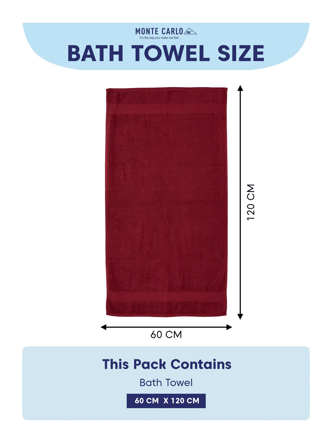 Essential Red 100% Cotton Solid 380 GSM Bath Towel Jazz Small 1 Pc Pvc Pack - Image 8