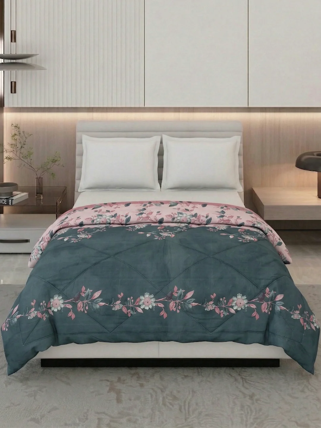 Floral Print Double Bed 3 Ply 105 GSM Comforter Timeless Collection Weight 1.6 kg - Image 3