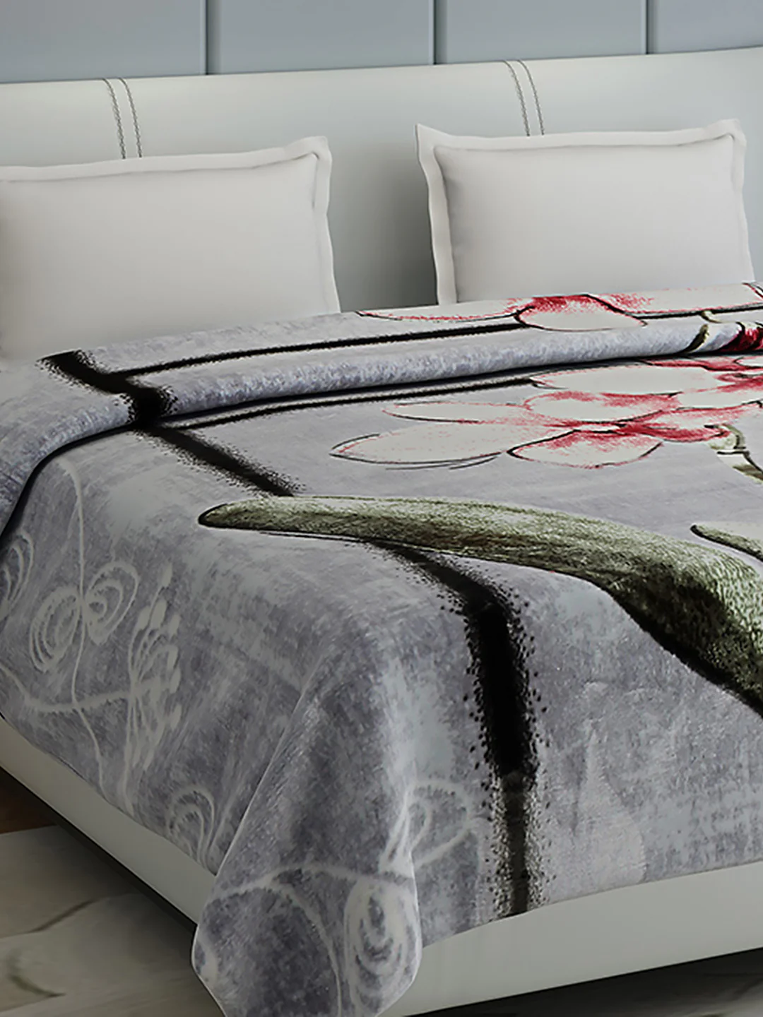 Floral Print Double Bed 947 GSM Blanket for Heavy Winter -2 Ply (Weight 5 kg) - Image 4