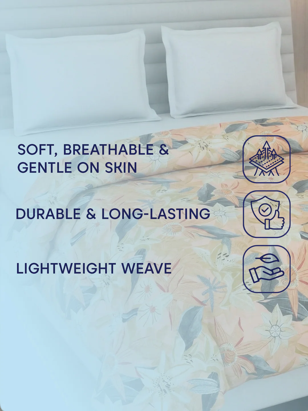 Floral Print King Size 3 Ply 150 GSM Comforter Prestige Collection Weight 2.5 kg - Image 9