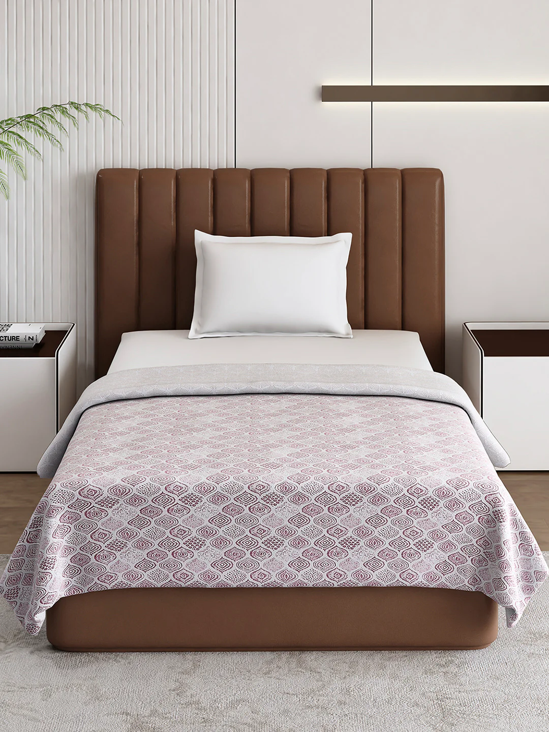 Floral Print Single Bed 150 GSM Dohar for Mild Winter - (Daisy) - Image 2