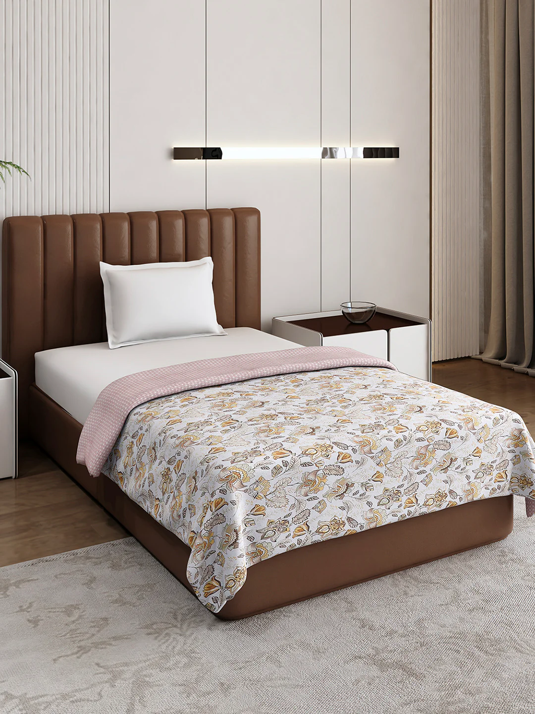 Floral Print Single Bed 150 GSM Dohar for Mild Winter - (Daisy) - Image 4