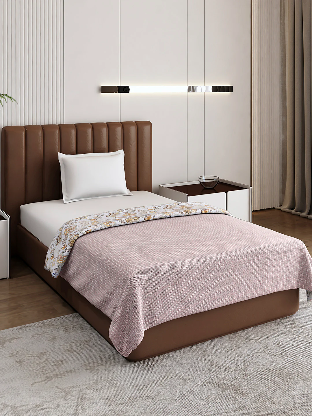 Floral Print Single Bed 150 GSM Dohar for Mild Winter - (Daisy) - Image 5