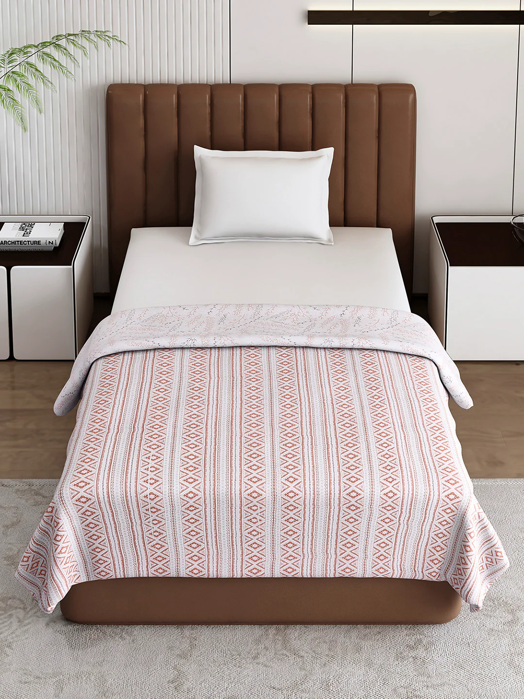Floral Print Single Bed 150 GSM Dohar for Mild Winter - (Daisy) - Image 3
